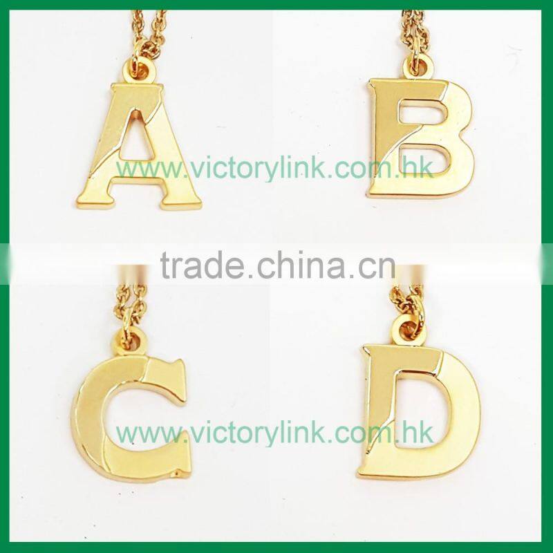 Initial Pendant Gold Chain Necklace