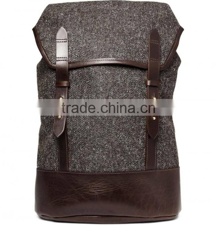 backpack canvas rucksack fashion design leather strap outdoor mens backpack