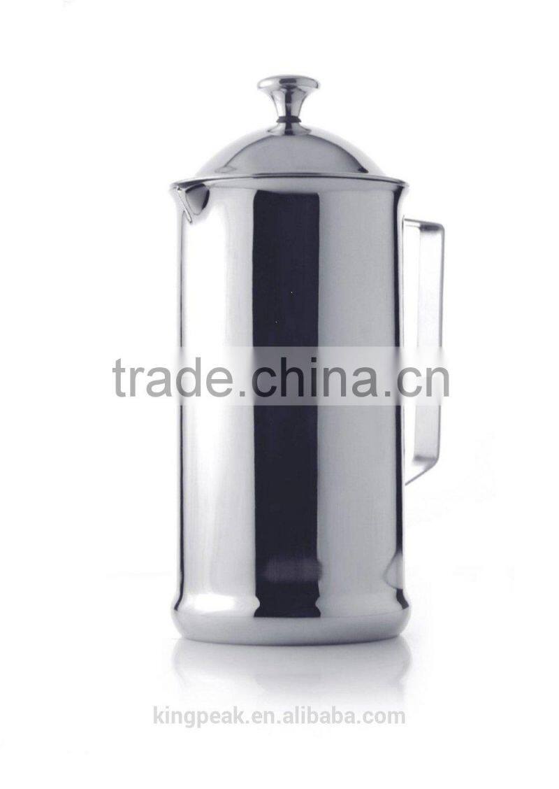 2015 New Product French press coffee maker /Stainless Steel Straight Sided Cafetiere/1 Litre With Plunge/espresso coffee maker