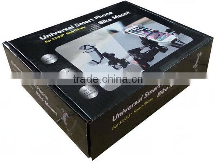 Never Fall Down Metal Universal Smart Phone Golf Cart Stroller Scooter Bike Mount for 3.5-5.5" Phone Bicycle Holder with Strip