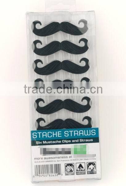 Drinking straws with mustache