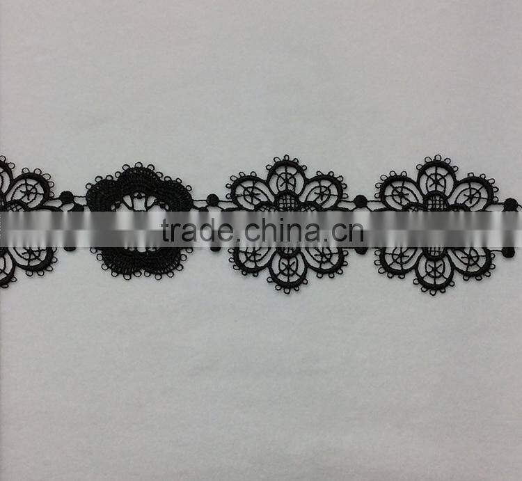 Hot Sell High-end Water Soluble White Lace Trim For Wedding Dress