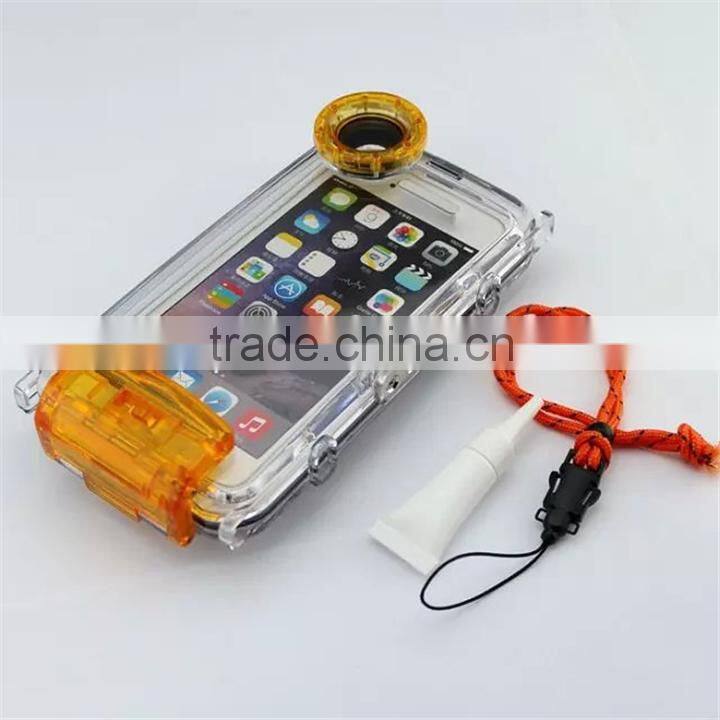 2015 New Arrival Waterproof 40M Underwater Anti-reflection Window Glass Housing Case Cover for 6 Plus 5.5inch
