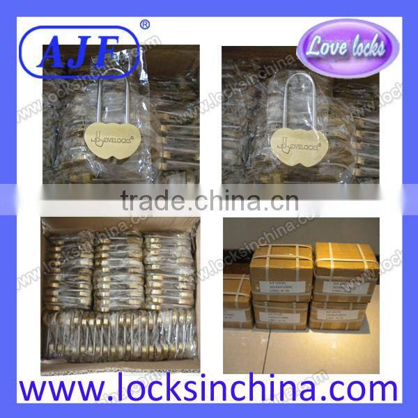 AJF love heart lock long hook padlock