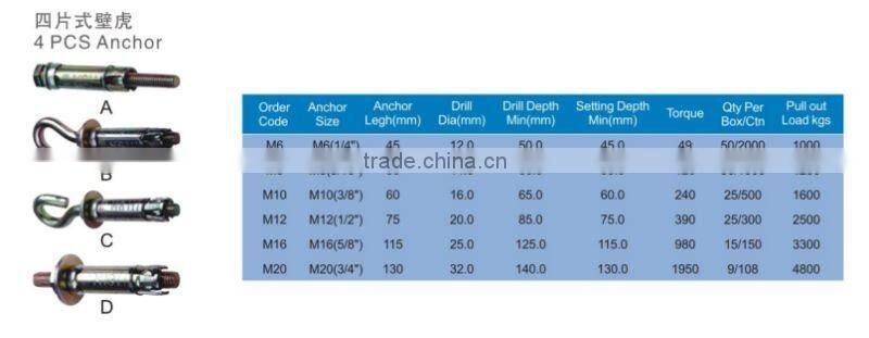 4pcs heavy duty wall or ground anchors