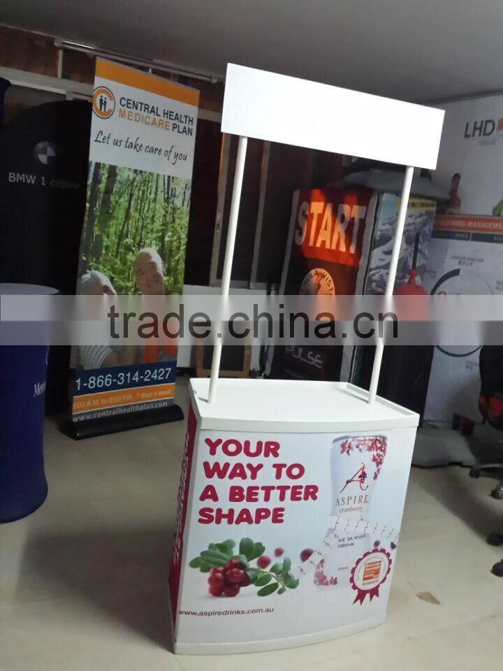 EZ 2016 fashion new style fabric graphic economic and easy assemable PVC promotion table