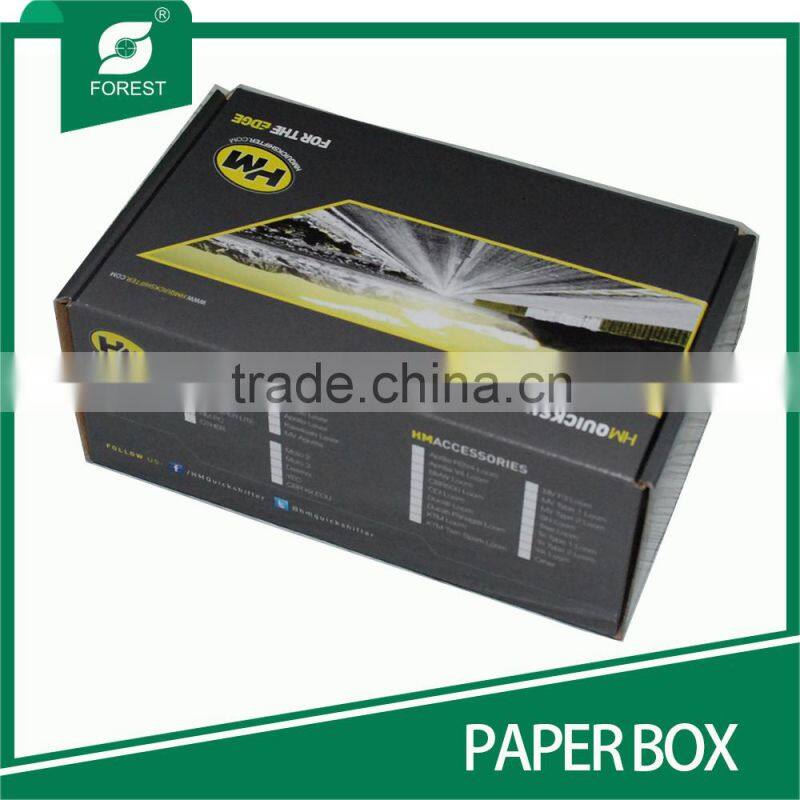 CUSTOMIZED BLACK GLOSSY VARNIAHED CORRUGATED PAPER BOX FOR ELECTRONIC