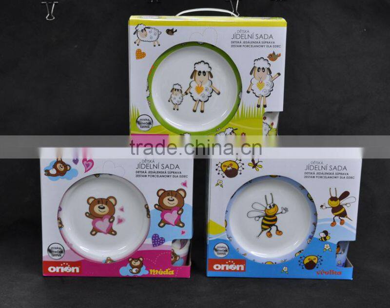 brand new porcelain children breakfast set 4pcs children dinner set