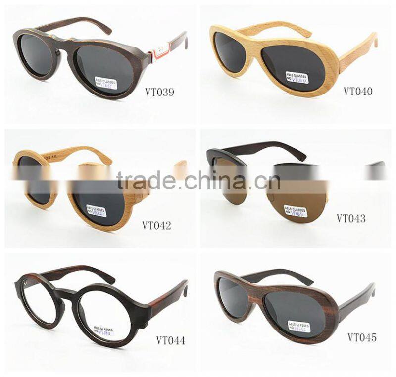 round 2016 classic UV400 lens new design bamboo wooden polarized sunglasses wholesale