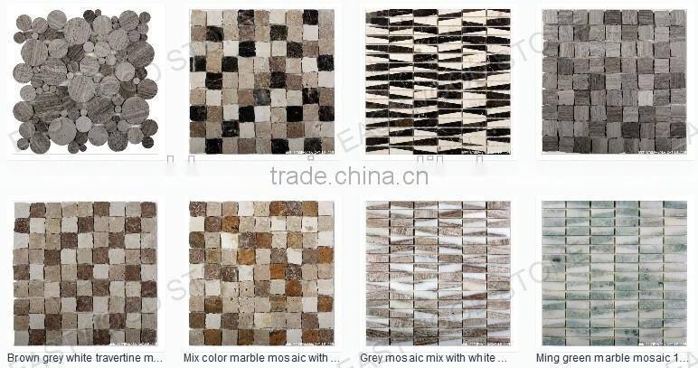 Eastwood Stone white marble mosaic leaf design