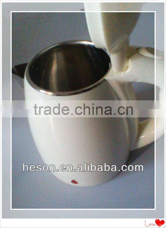 K12 Stainless steel inside + plastic body electric thermos/kettle