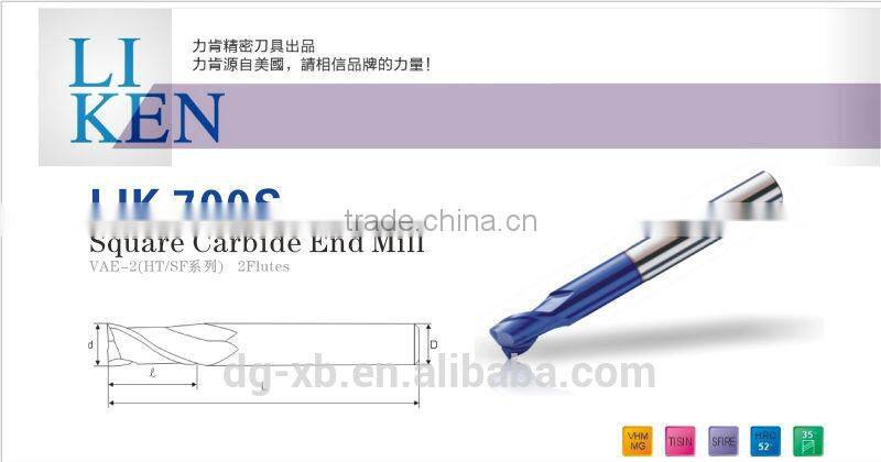 Tungsten Carbide ALTiN Coated High Precision CNC end mill bits