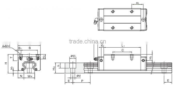 HIWIN brand QHW20 QHW20HC linear guide block QHW-20HC guideway slide rail