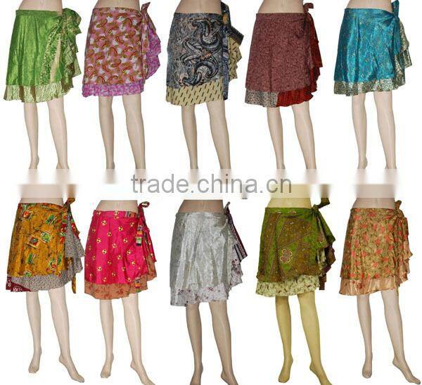 Indian Fine Quality Sari Silk Wrap Skirt At Best Price