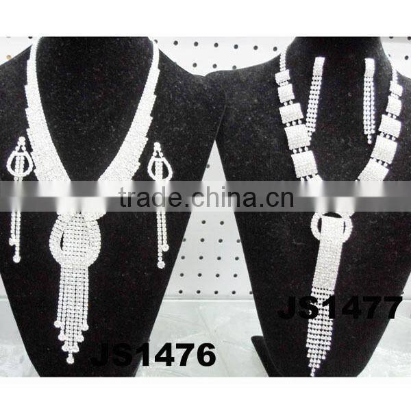 fashion wedding bridal crystal avenue necklace jewelry set