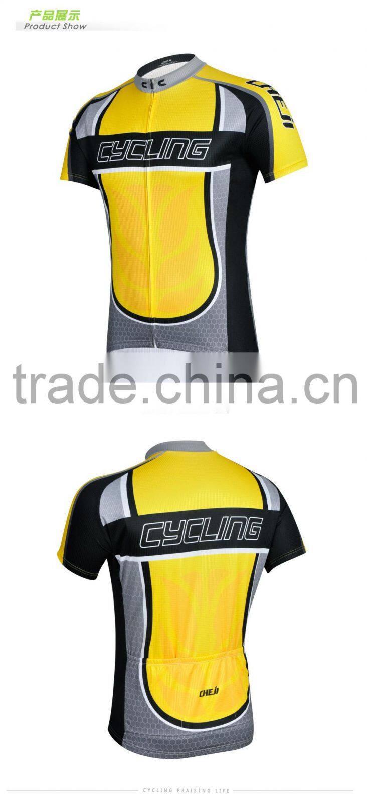 OEM Custom wholesale yellow color mountain bike wear cycling jersey