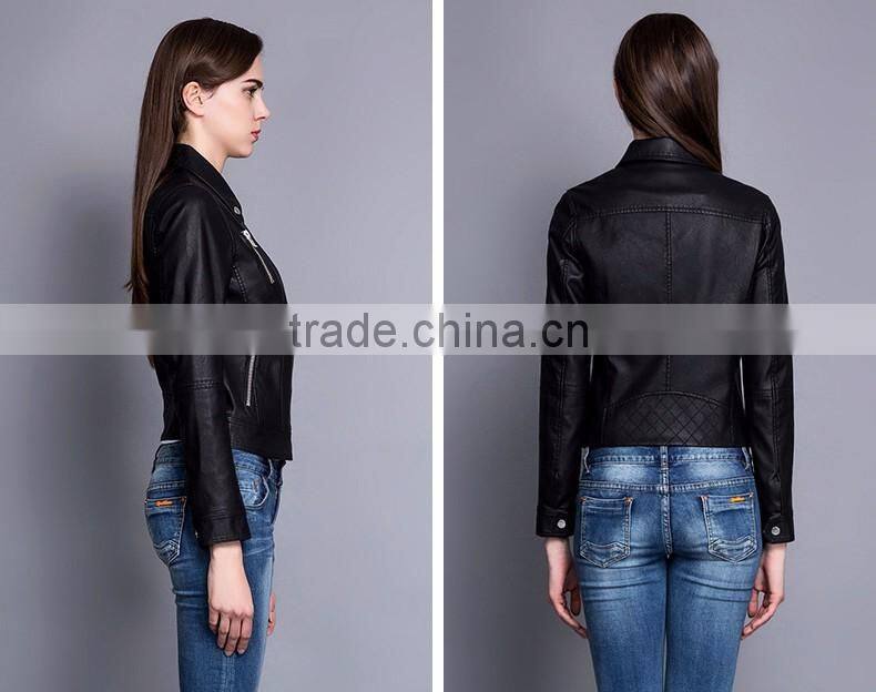 PU Leather Jackets Women 2016 Winter