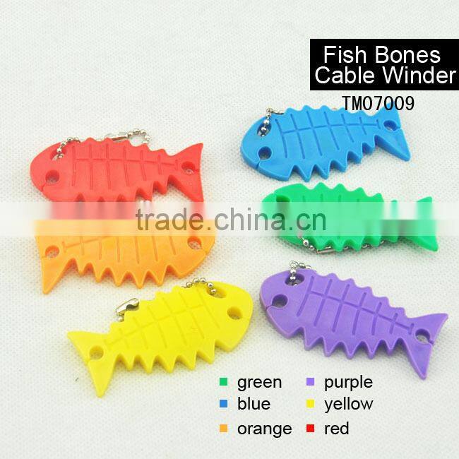 Fisb bone key chain headphones Cable winder