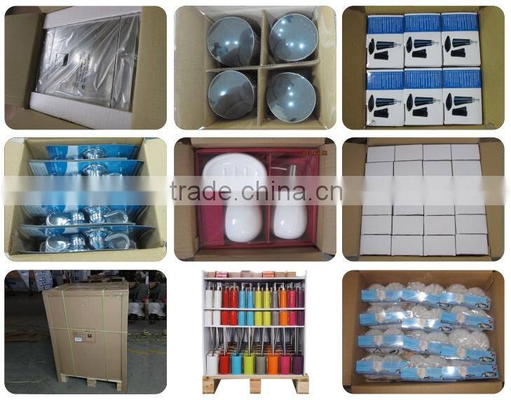 Matte finishing toilet roll and brush holder sets with holes decor