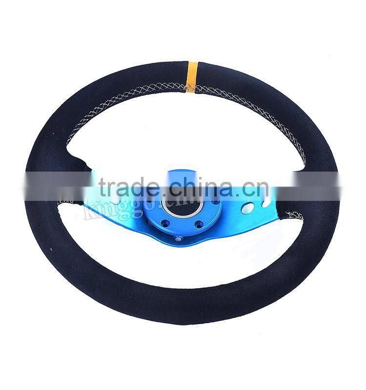 Factory Direct Racing 14 Inch Suede Styling Auto Steering Wheel Sport
