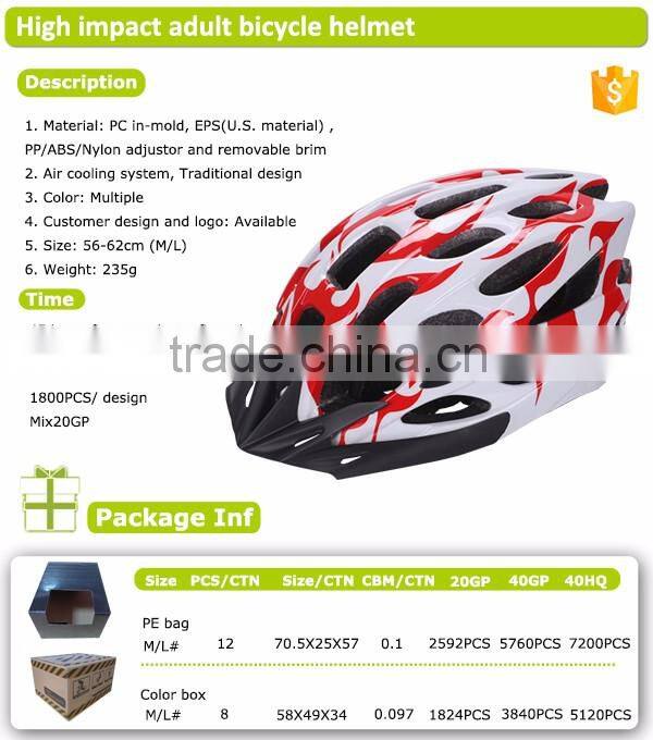 Factory directly wholesale high impact eps glossy print custom bicycle helmet