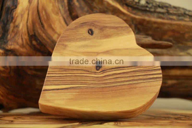 Olive Wood Carved Candle Heart St Valentine Day Home Decoration