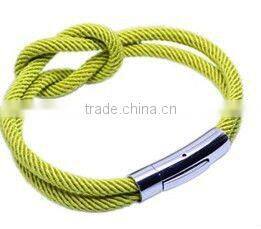 wholesale 2014 fashion stainless steel bracelets cotton knot rope bracelet nautical jewelry