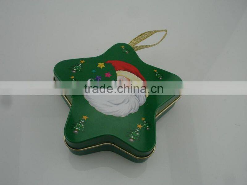 Star shaped tin box for Candy Use tin can Christmas gift tin box