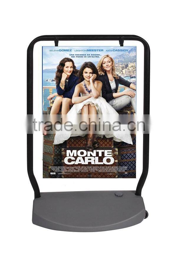 2016 Popular Iron Pole plastic Waterbase Swing Poster Stand Pavement Sign