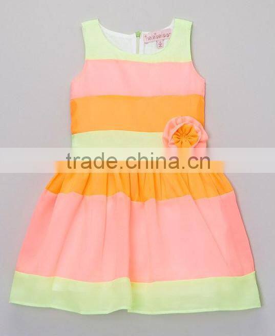 Summer new styled frock short sleeve design cotton dress for baby girl wholesale kids summer dress