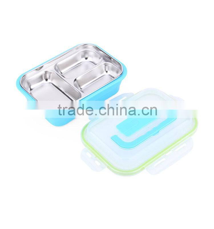 Korean new stytle three lattice lunch boxes