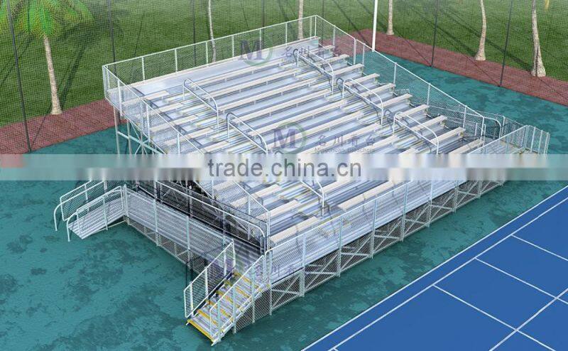 11 rows raised deluxe used aluminum bleachers for sale with wheelchair ramp