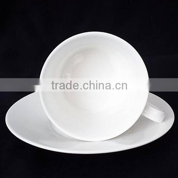 Cheap bulk wholesale white custom printed ceramic tea cups and saucers