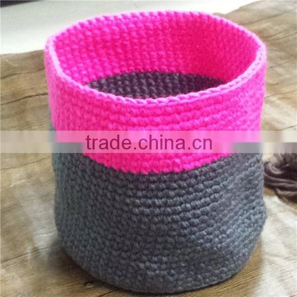 designed crochet hand knitting yarn storage basket