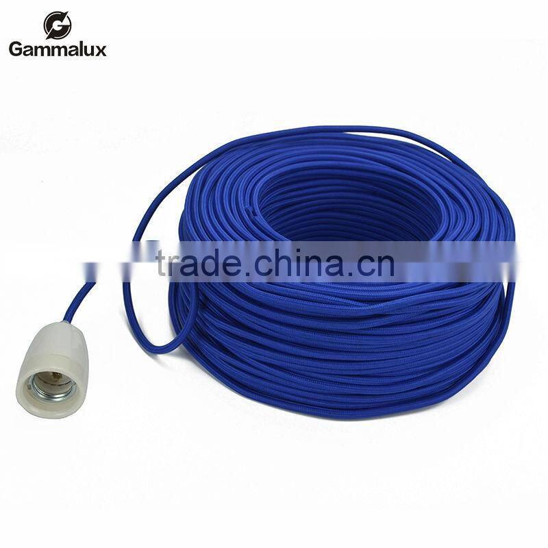 Cloth Covered Round Electrical Cord - Vintage Fabric Braid Lamp Pendant Wire