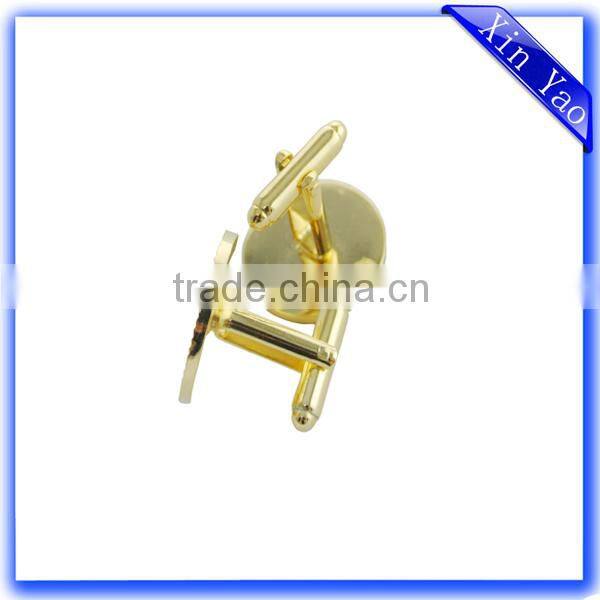 Custom design wholesale metal blank gold cufflink