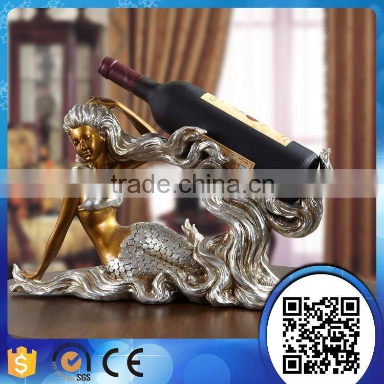 manufacturer supply customized resin imitated bronze liquor bottle holders