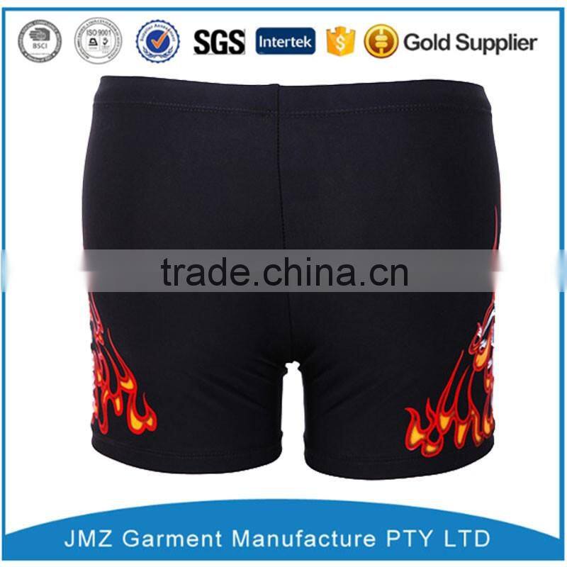 fire printing on boxer shorts for men cotton spandex oem/men swimwear