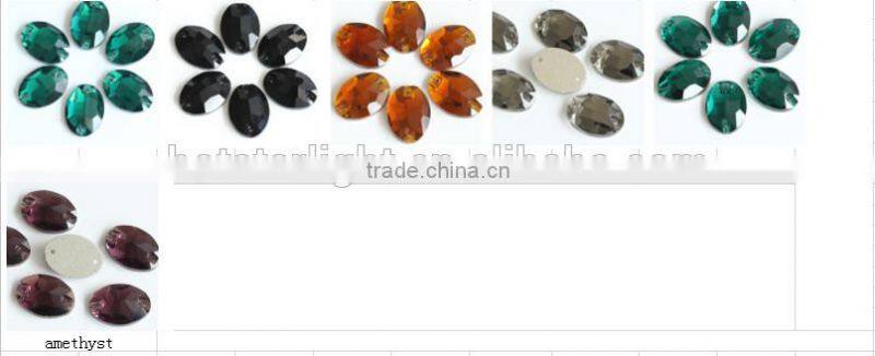 Free sample crystal AB color oval shape 11x16mm sew on crystal stones.Factory price crystal diamond stone for dress