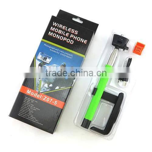 Factory price Bluetooth Shutter Extendable Handheld Selfie Stick Monopod for Samsung iPhone 5S