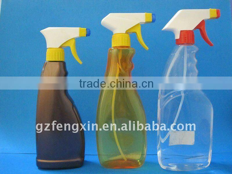 650ml cleaning liquid container PET plastic bottle with trigger pump
