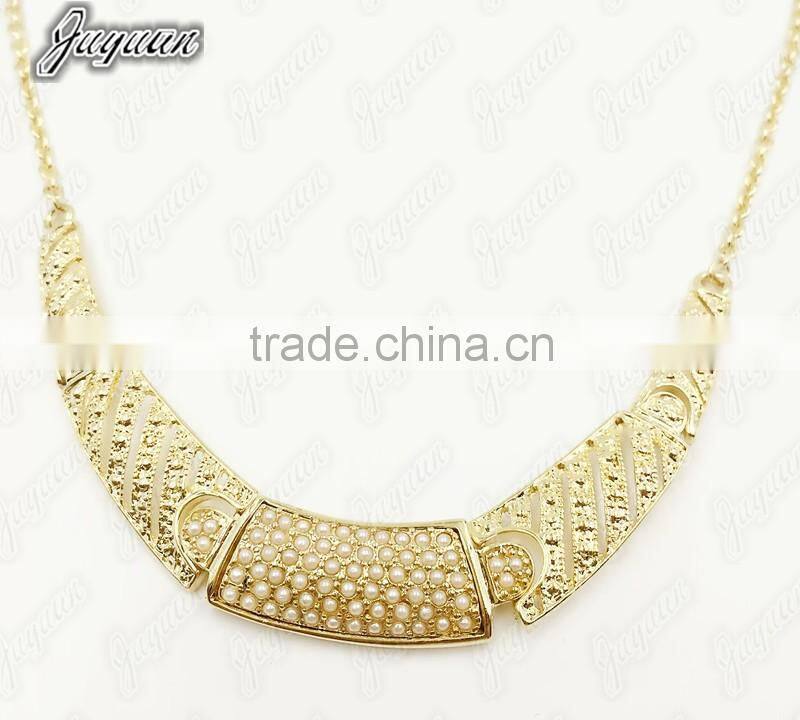 Juyuan Fashion 18K Gold Plated Pendant&Earring Pearl set