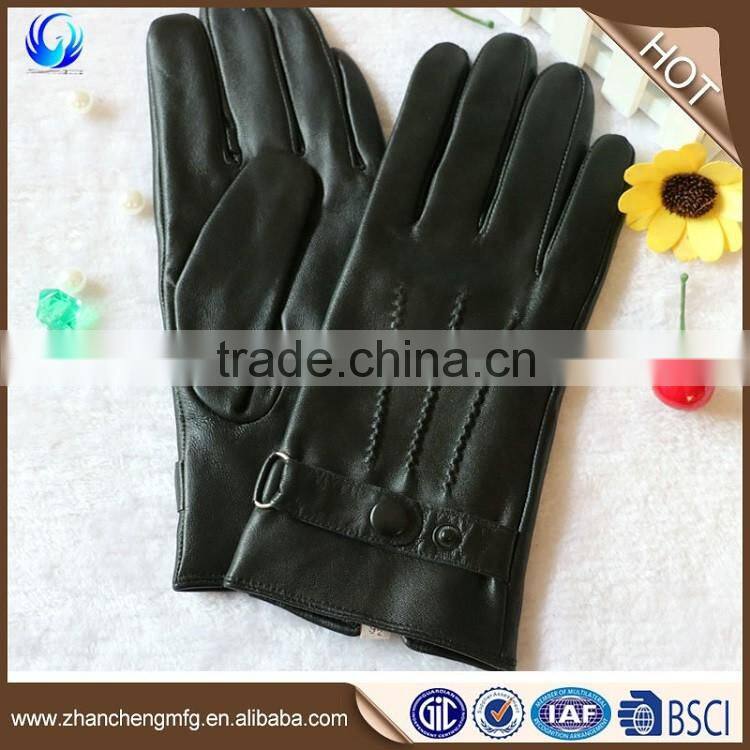 Men winter sheepskin leather gloves with low price
