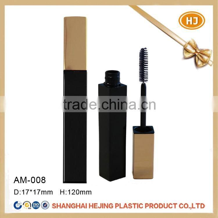 Square shape aluminum mascara tube with custom brush