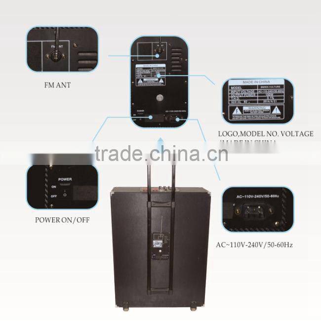 2014 new rechargeable portable speaker with wireless MIC, bluetooth ,USB,TF card ,FM radio L-105