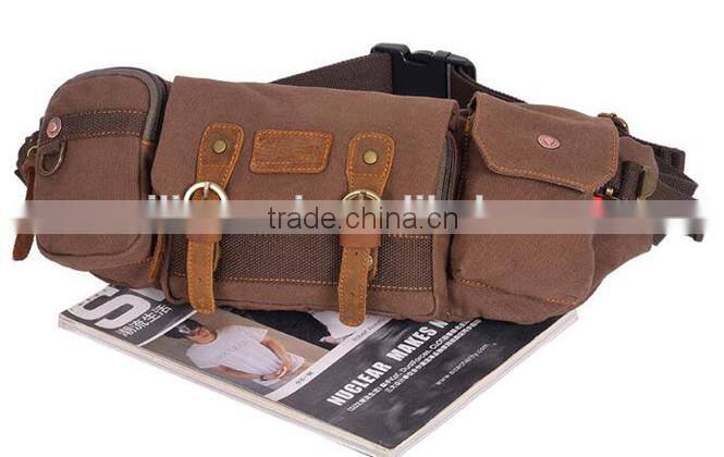 Vintage Best Khaki Mens Canvas Waist Bag Promotional Fanny Pack 2015