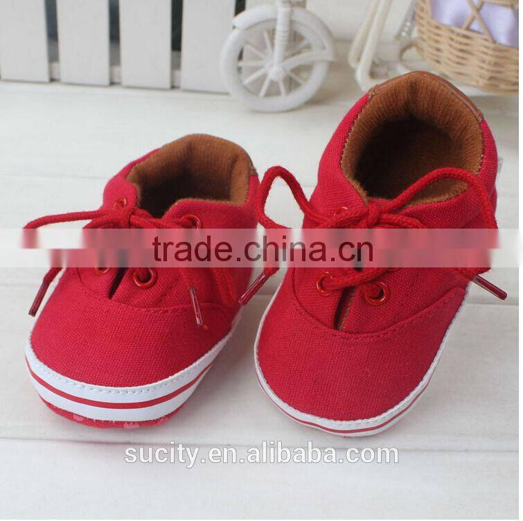 2014 classic fabric upper casual toddler red shoes with lace