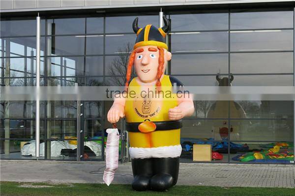Outdoor inflatable cartoon doll/ high quality inflatable viking doll