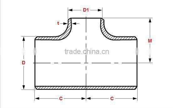 mild steel pipe fittings seamless carbon steel tee