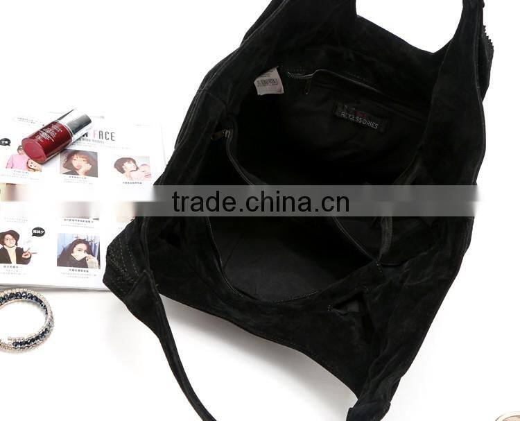 black fleece tote bag big polyester shopping bag